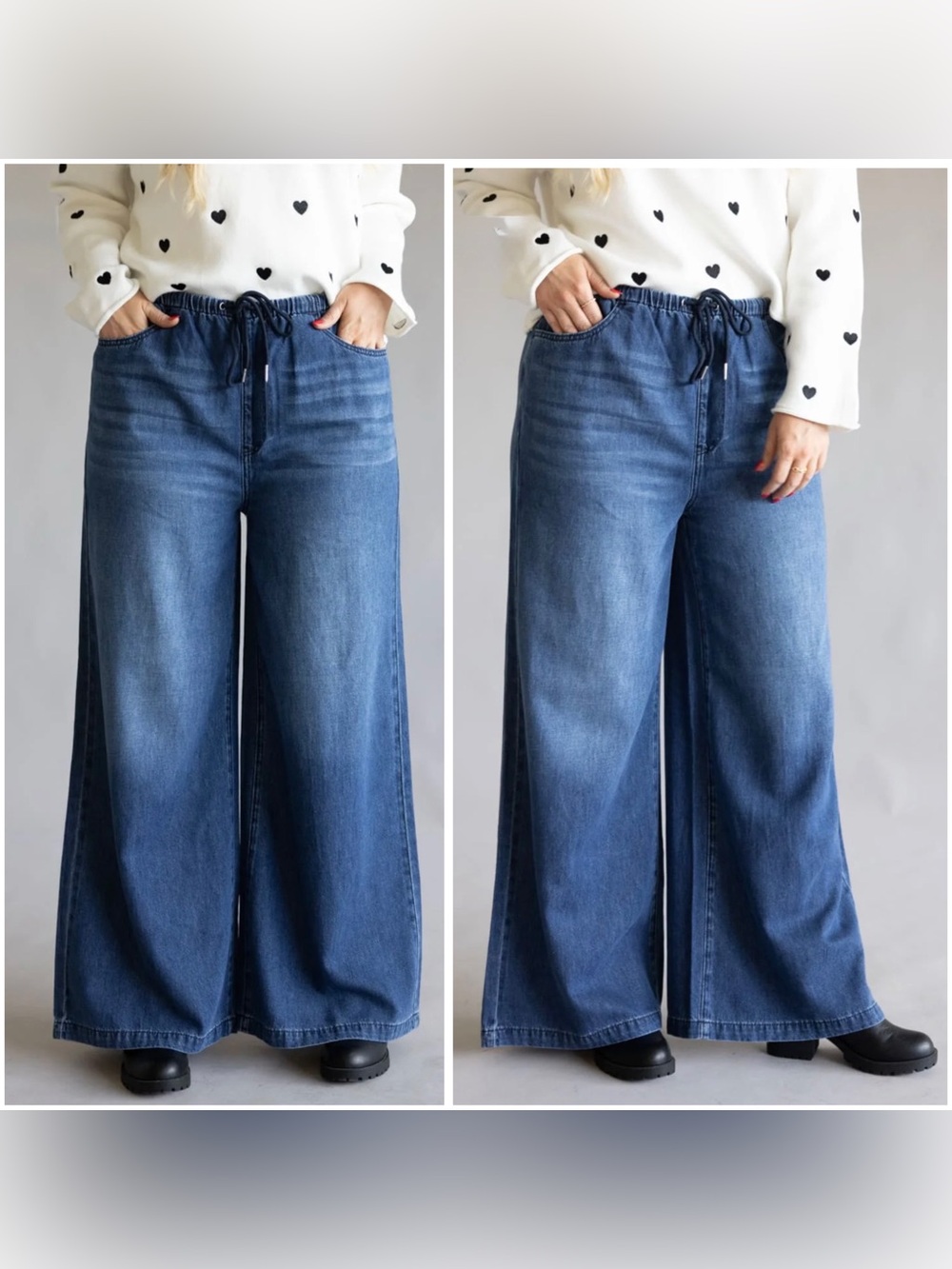 Judy Blue Hemp Blend High Waist Featherweight Palazzo Wide Leg Jeans Sz 16W NWT